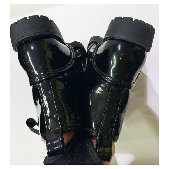 DIRTY LAUNDRY Boots NEW Black COMBAT BOOT Ribbon Lace-up Size 5 - Picture 7 of 13